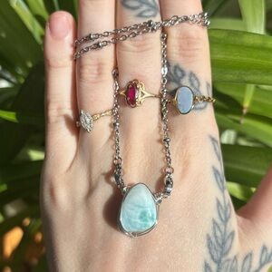 Larimar interchangeable necklace